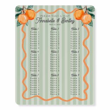 Green Little Cutie Citrus Party Seating Chart Foam Board
