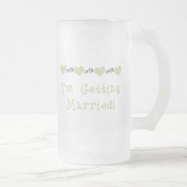 Green Love Hearts Future Bride Tshirts and Gifts Frosted Glass Beer Mug