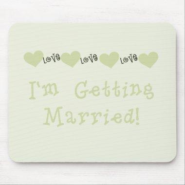Green Love Hearts Future Bride Tshirts and Gifts Mouse Pad