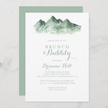 Green Mountain Brunch and Bubbly Bridal Shower Invitations