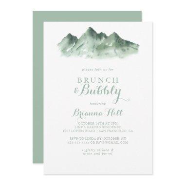 Green Mountain Brunch and Bubbly Bridal Shower Invitations