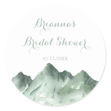Green Mountain Country Bridal Shower Favor Classic Round Sticker
