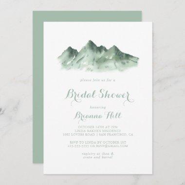 Green Mountain Country Calligraphy Bridal Shower Invitations