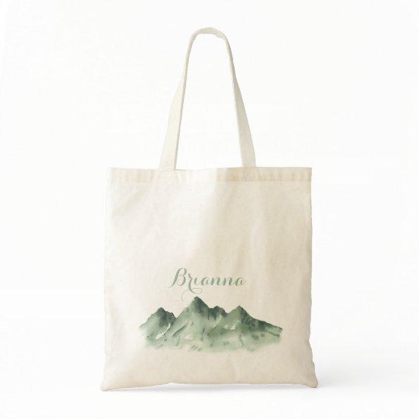 Green Mountain Country Calligraphy Bridesmaid Tote Bag