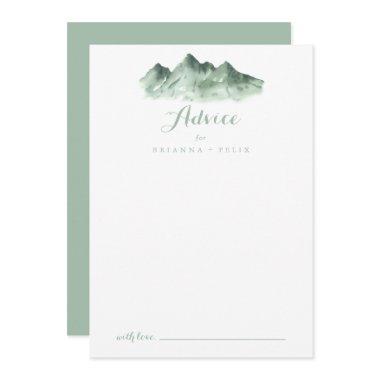 Green Mountain Country Wedding Advice Card