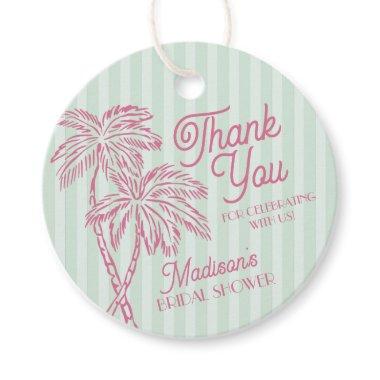 Green Palm Spring Pastel Beach  Favor Tags