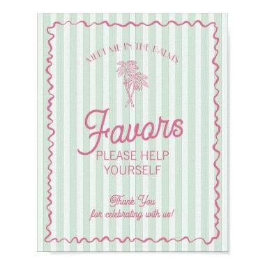 Green Palm Springs Pastel Beach Favors Poster