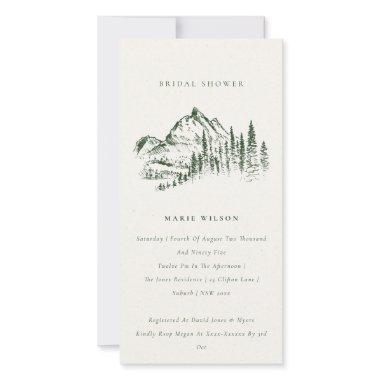 Green Pine Mountain Sketch  Invite