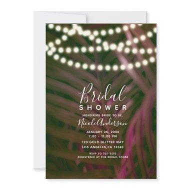 Green Pink Palm Leaves Lights
