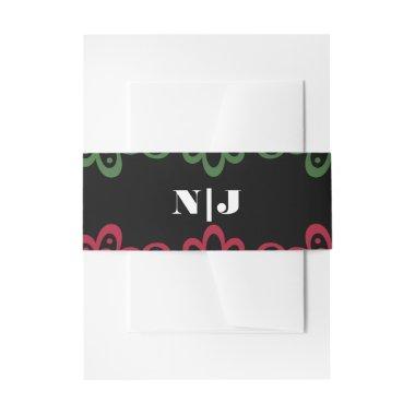 Green & Red Lace Elegant Fiesta Wedding  Belly Band