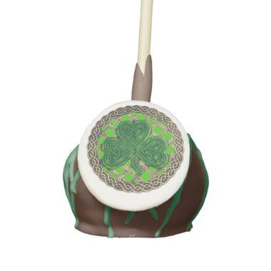 Green Shamrock On Celtic Knots Cake Pops