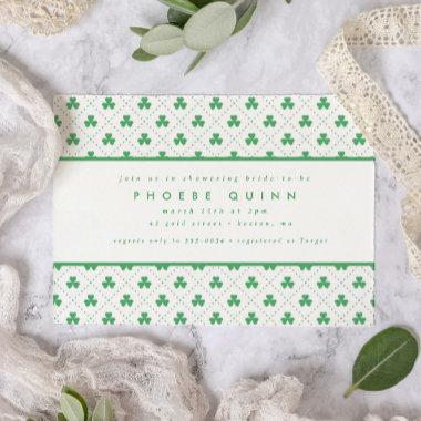 Green Shamrock St. Patrick's Irish Bridal Shower Invitations
