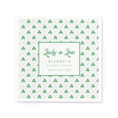 Green Shamrock St. Patrick's Irish Bridal Shower Napkins