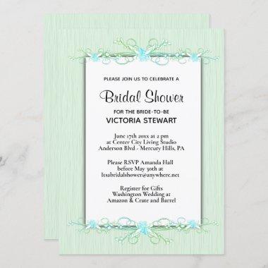 Green Simplicity Bridal Shower Invitations