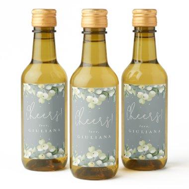 Green Snowberry+Eucalyptus Bachelorette Mini Wine Label