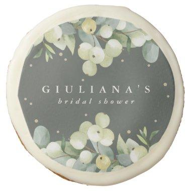 Green Snowberry+Eucalyptus Winter  Sugar Cookie