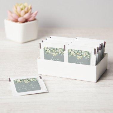Green Snowberry+Eucalyptus Winter Wedding Favor Hand Sanitizer Packet