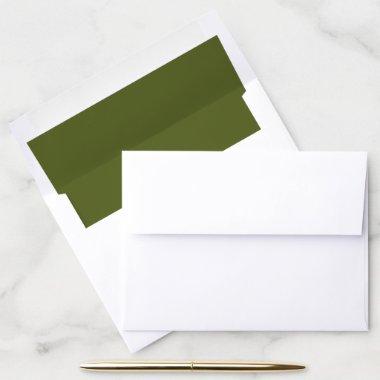 Green solid color simple wedding envelope liner