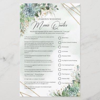 Green succulents gold Famous Wedding Movie Quotes