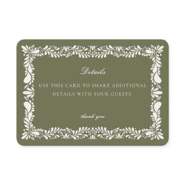 Green Talavera Tile Detail  Invitation Insert