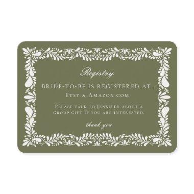 Green Talavera Tile Registry  Invite Insert