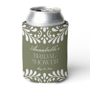 Green Talavera Tile Spanish Fiesta  Can Cooler