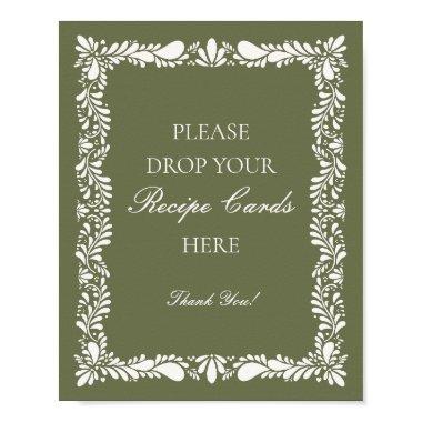 Green Talavera Tile Spanish Share a Recipe Bridal Poster