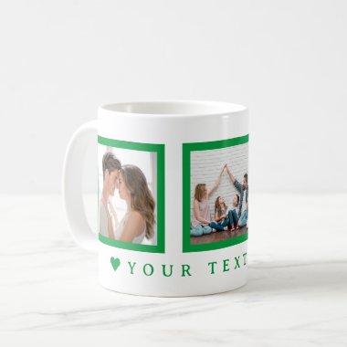 Green Text Custom Photo Valentine's Day Coffee Mu Coffee Mug
