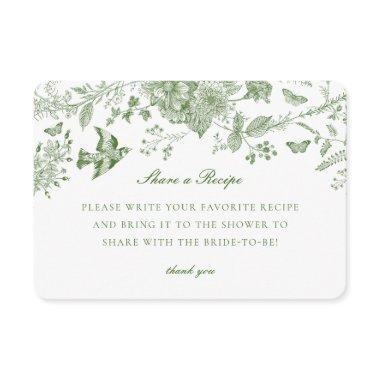 Green Toile Floral Share Recipe  Insert