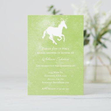 Green Unicorn Bridal Shower Invite