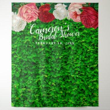 Green Wall Garden Floral Bridal Shower Backdrop