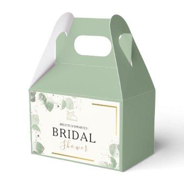 Green Watercolor Eucalyptus Bridal Shower Favor Boxes