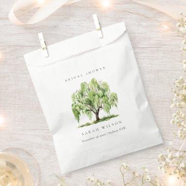 Green Watercolor Willow Tree Farm  Favor Bag