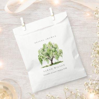 Green Watercolor Willow Tree Farm Bridal Shower Favor Bag