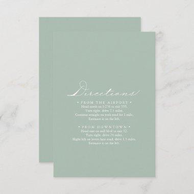 Green White Calligraphy Wedding Directions Enclosure Invitations