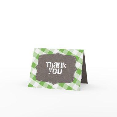 Green & White Gingham Canvas Thank You