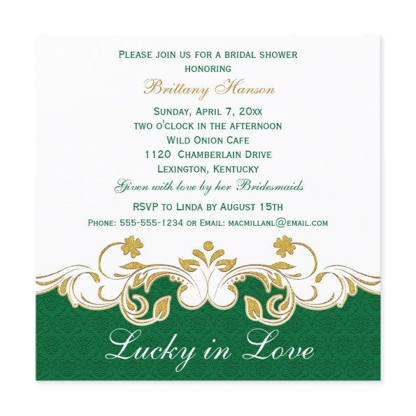 Green White Gold Scrolls, Shamrocks