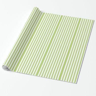Green & White Stripes Striped Pattern Baby Shower Wrapping Paper