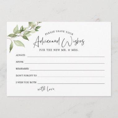 Greenery Advice and Wishes for Mrs. and Mrs. Invitations