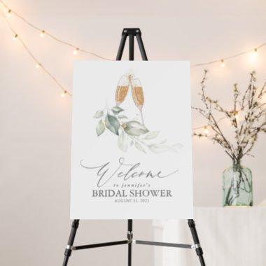 Greenery and Bubbly Bridal Shower Welcome Foam Board