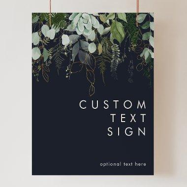 Greenery and Gold Leaf Navy  and Gifts Custom Poster