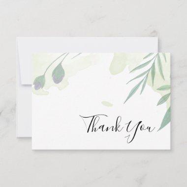 Greenery and Gold Leaf Thank You Invitations