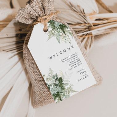 Greenery and Gold Leaf Wedding Welcome Gift Tags