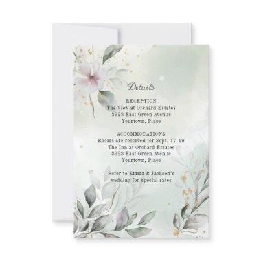 Greenery and Gold Wedding Enclosure Insert