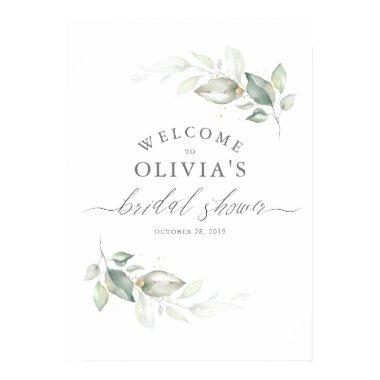 Greenery and Gold Wreath Elegant  Poster