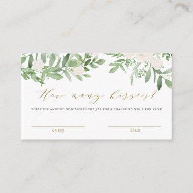 Greenery and White Flowers How Many Kisses Invitations