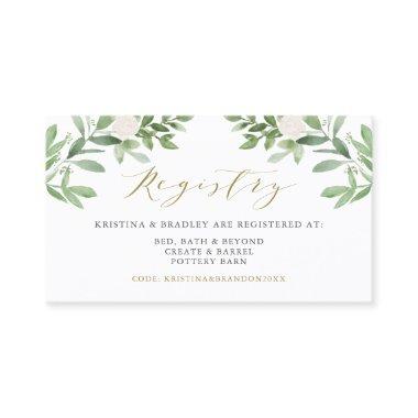 Greenery and White Flowers Wedding Registry