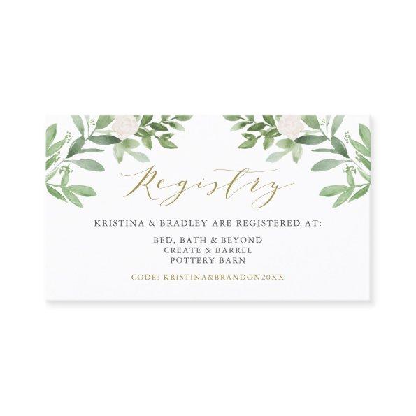 Greenery and White Flowers Wedding Registry