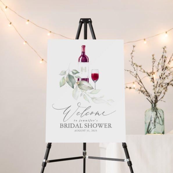Greenery and Wine Bridal Shower Welcome Foam Board