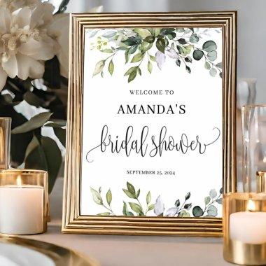 Greenery boho foliage  welcome sign